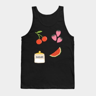 Y2k Coquette Berry Design Sticker Pack Tank Top